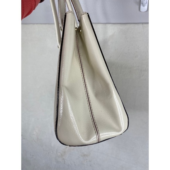 Kate Spade Ivory Leather Wellesley Quinn Tote Gold Tone Coastalcore Minimalist - Picture 4 of 10